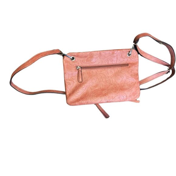 Nicole Miller Coral Crossbody Bag with Embossed Design - Picture 4 of 7